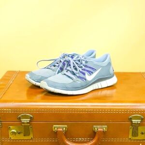 Nike Gray and Purple Running Shoes